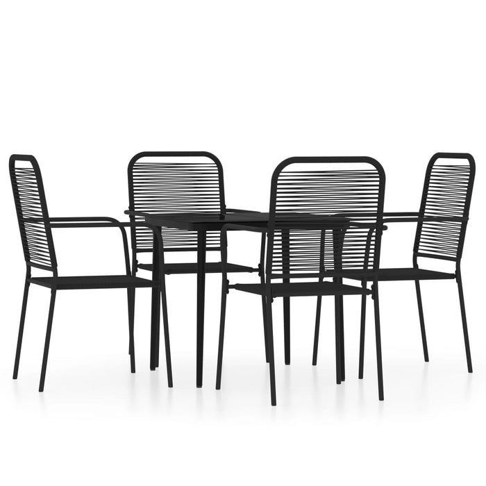 Set Mobili da Pranzo per Giardino 5 pz Nero cod mxl 40958