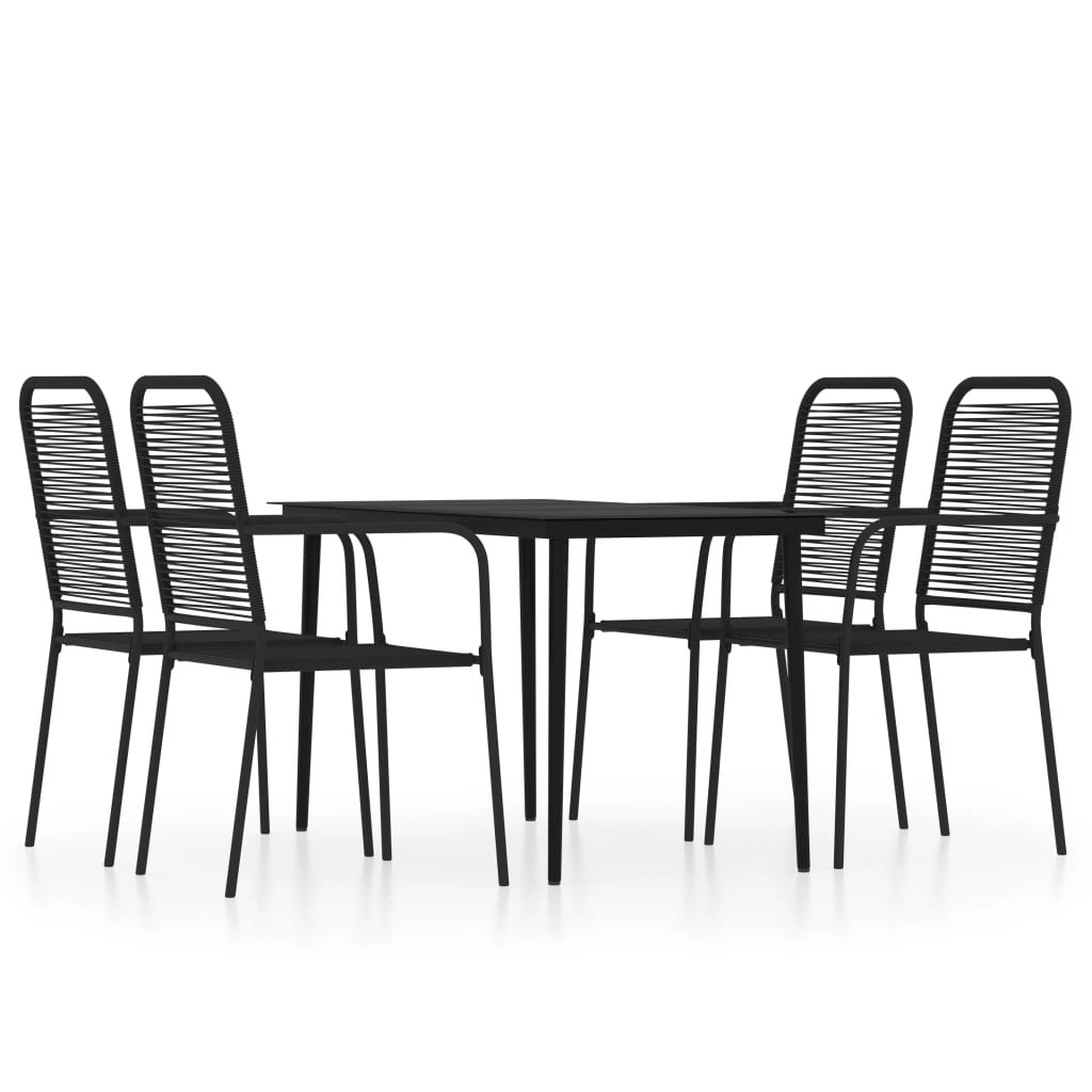Set Mobili da Pranzo per Giardino 5 pz Nero cod mxl 36949