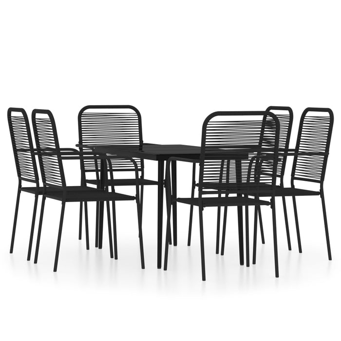 Set Mobili da Pranzo per Giardino 7 pz Nero cod mxl 36961