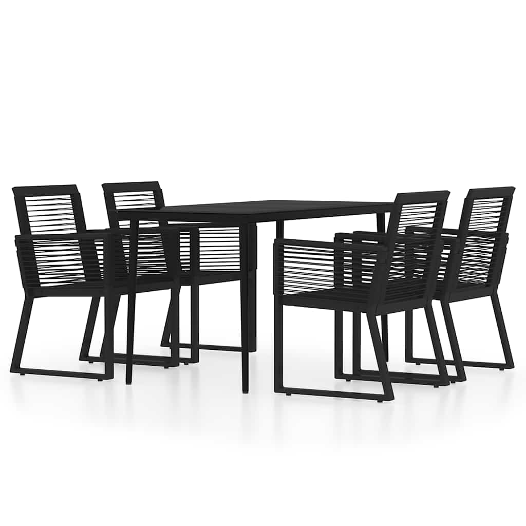 Set Mobili da Pranzo per Giardino 5 pz Nero cod mxl 37901