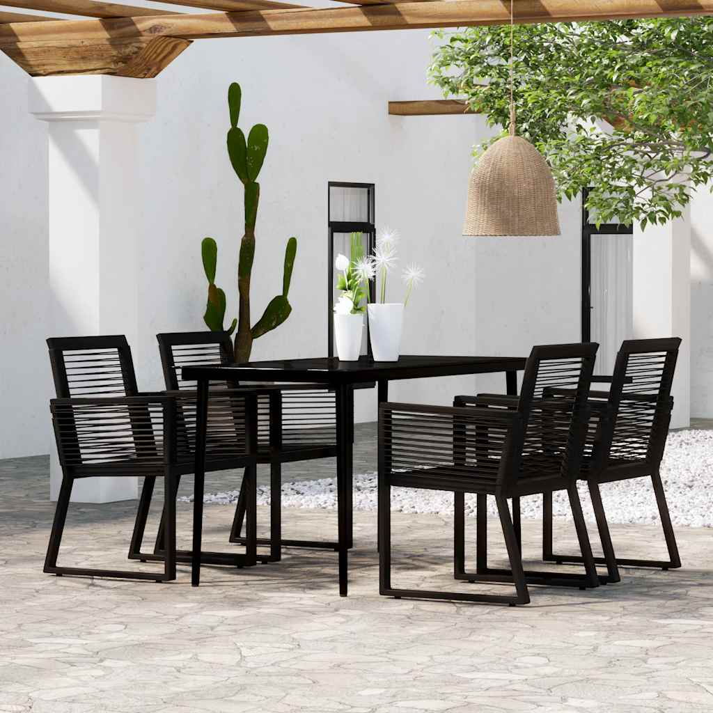 Set Mobili da Pranzo per Giardino 5 pz Nero cod mxl 37901