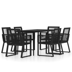 Set Mobili da Pranzo per Giardino 7 pz Nero cod mxl 41717