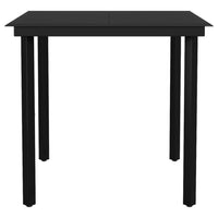 Set Mobili da Pranzo per Giardino 3 pz Nero cod mxl 37727