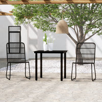Set Mobili da Pranzo per Giardino 3 pz Nero cod mxl 37727