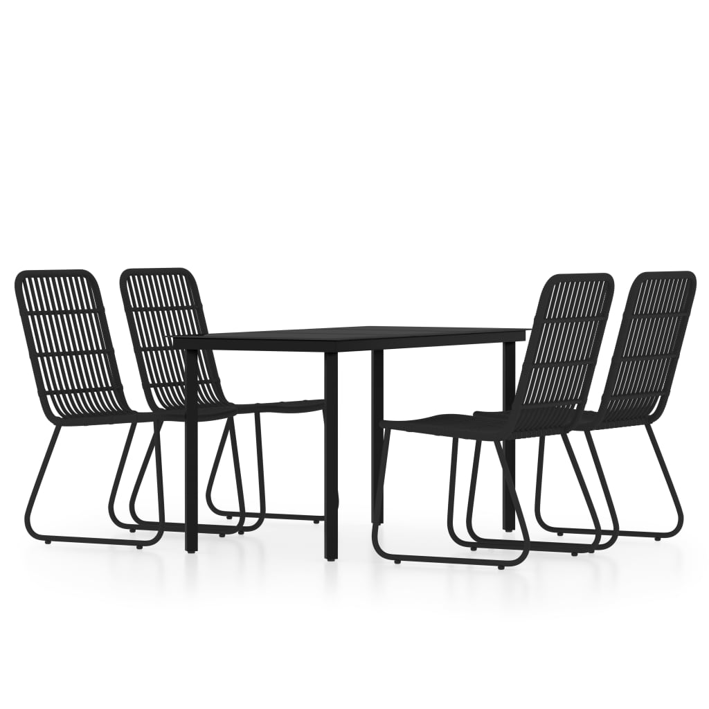 Set da Pranzo da Giardino 5 pz Nero 3099169