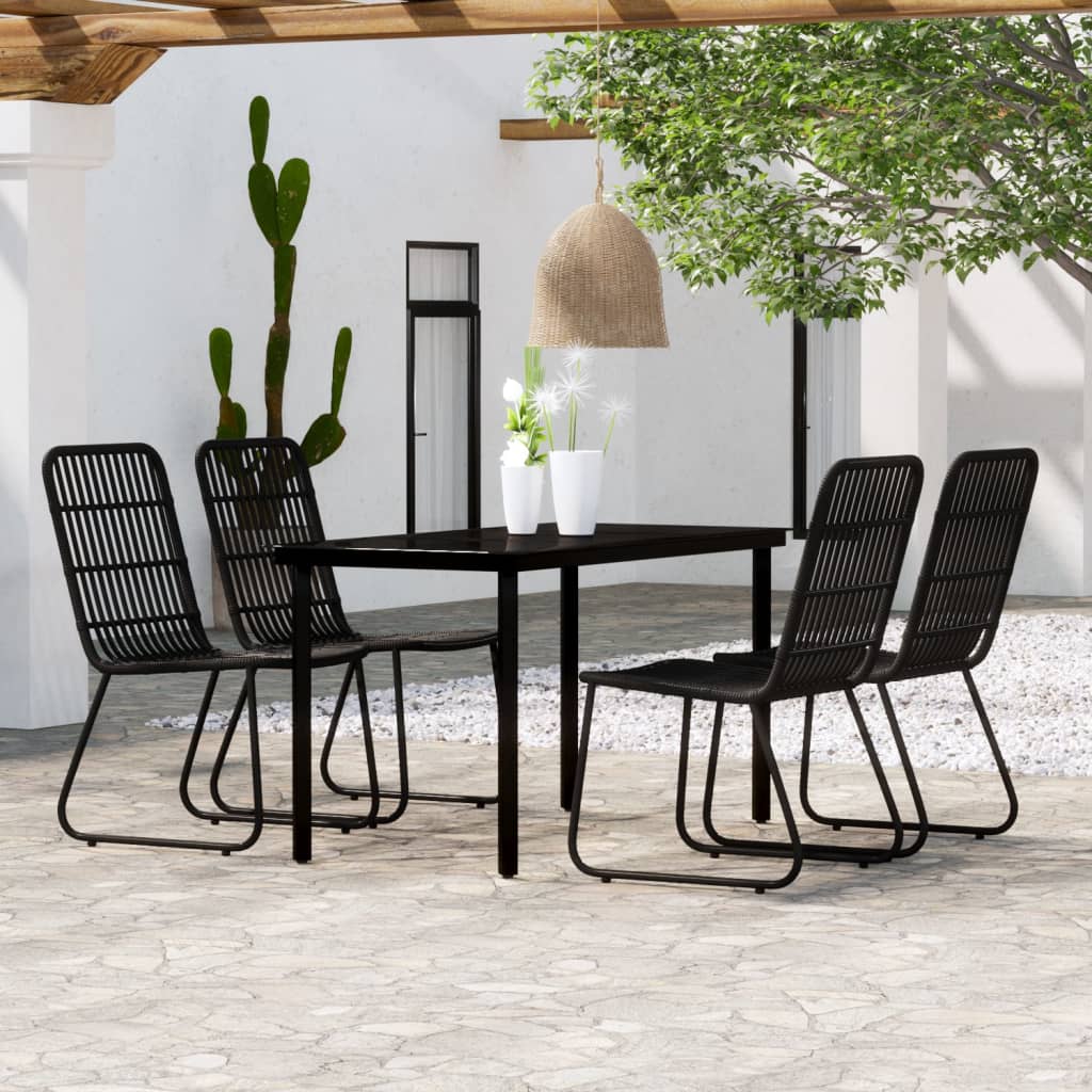 Set da Pranzo da Giardino 5 pz Nero 3099169