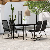 Set da Pranzo da Giardino 5 pz Nero 3099169