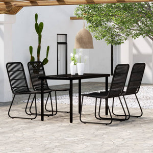 Set da Pranzo da Giardino 5 pz Nero 3099169