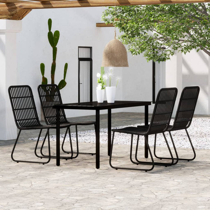 Set da Pranzo da Giardino 5 pz Nero 3099169