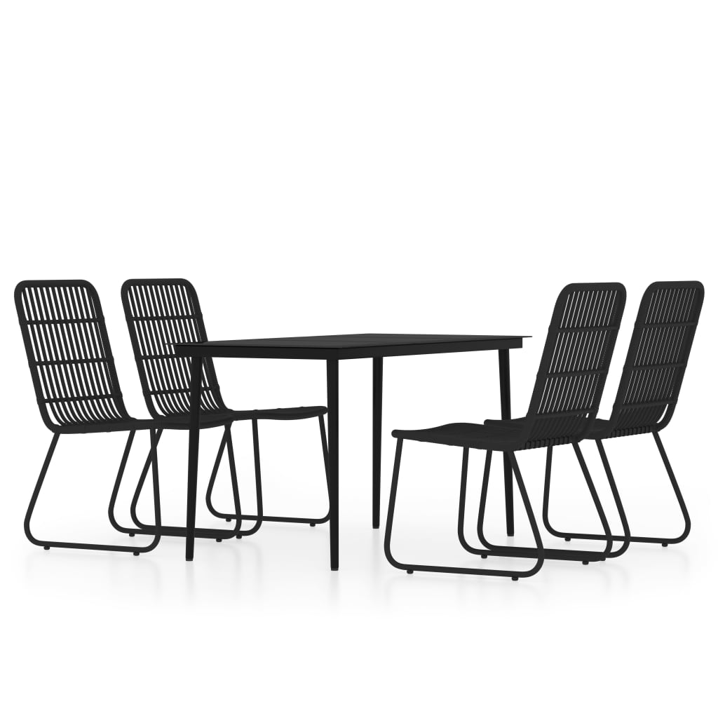 Set Mobili da Pranzo per Giardino 5 pz Nero cod mxl 41565
