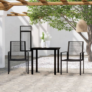 Set Mobili da Pranzo per Giardino 3 pz Nero cod mxl 35494