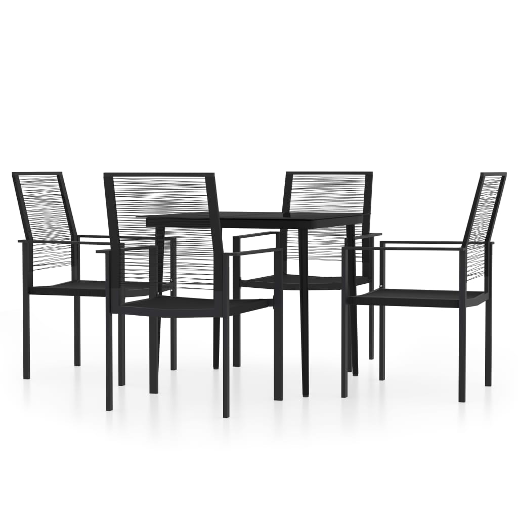 Set Mobili da Pranzo per Giardino 5 pz Nero cod mxl 37929
