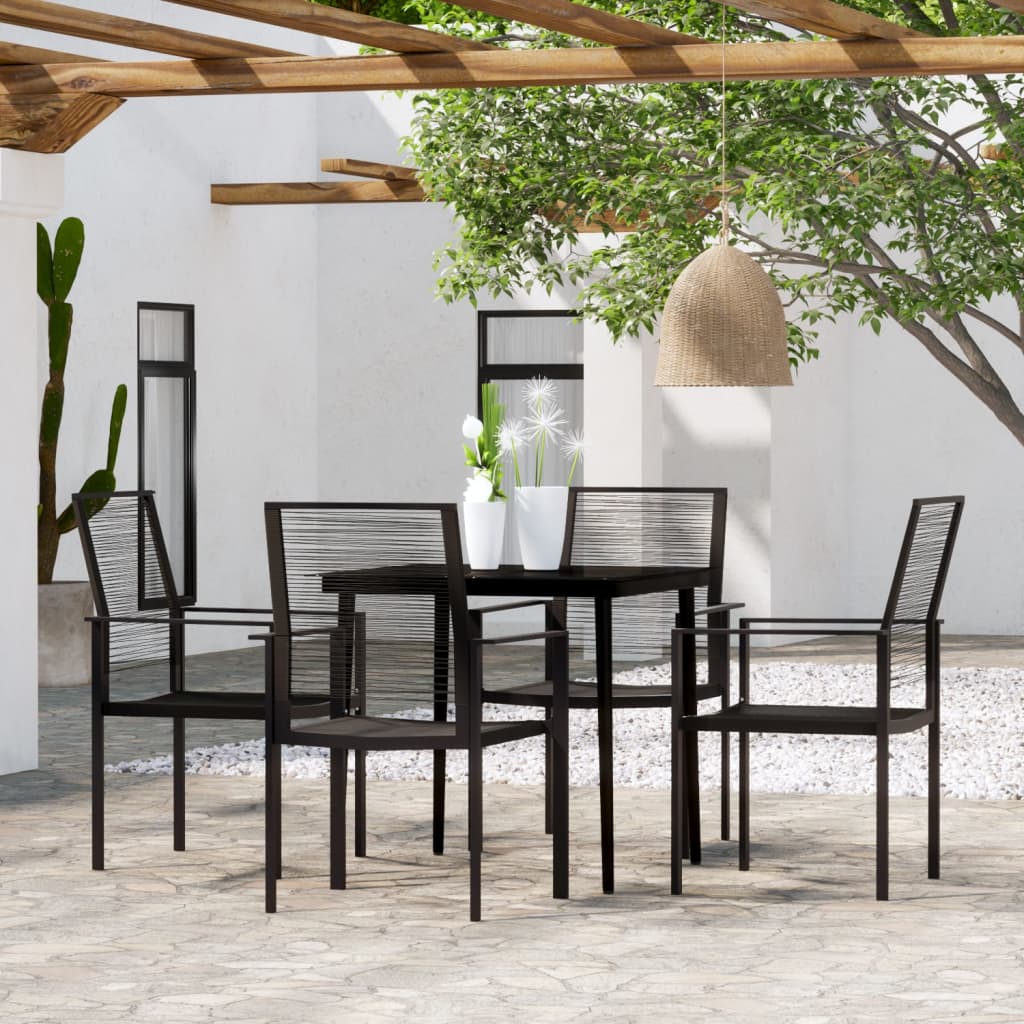 Set Mobili da Pranzo per Giardino 5 pz Nero cod mxl 37929