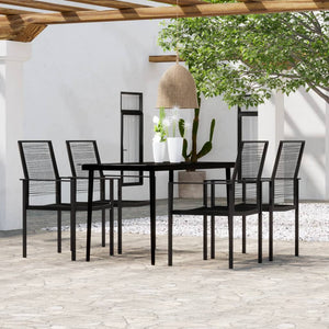 Set Mobili da Pranzo per Giardino 5 pz Nero cod mxl 36958