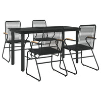 Set da Pranzo da Giardino 5 pz Nero in Rattan PVC 3099211