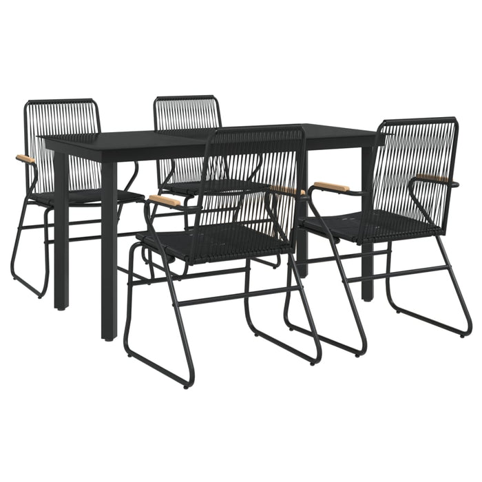 Set da Pranzo da Giardino 5 pz Nero in Rattan PVC 3099211