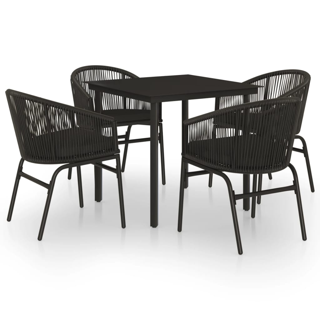 Set da pranzo da giardino mobili da esterno 5 pezzi nero 02_0013867