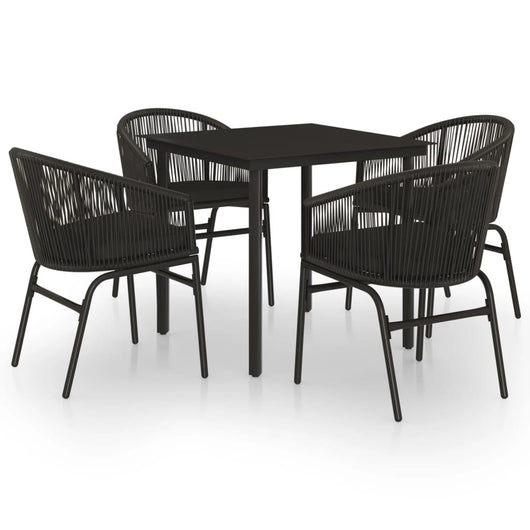 Set da pranzo da giardino mobili da esterno 5 pezzi nero 02_0013867