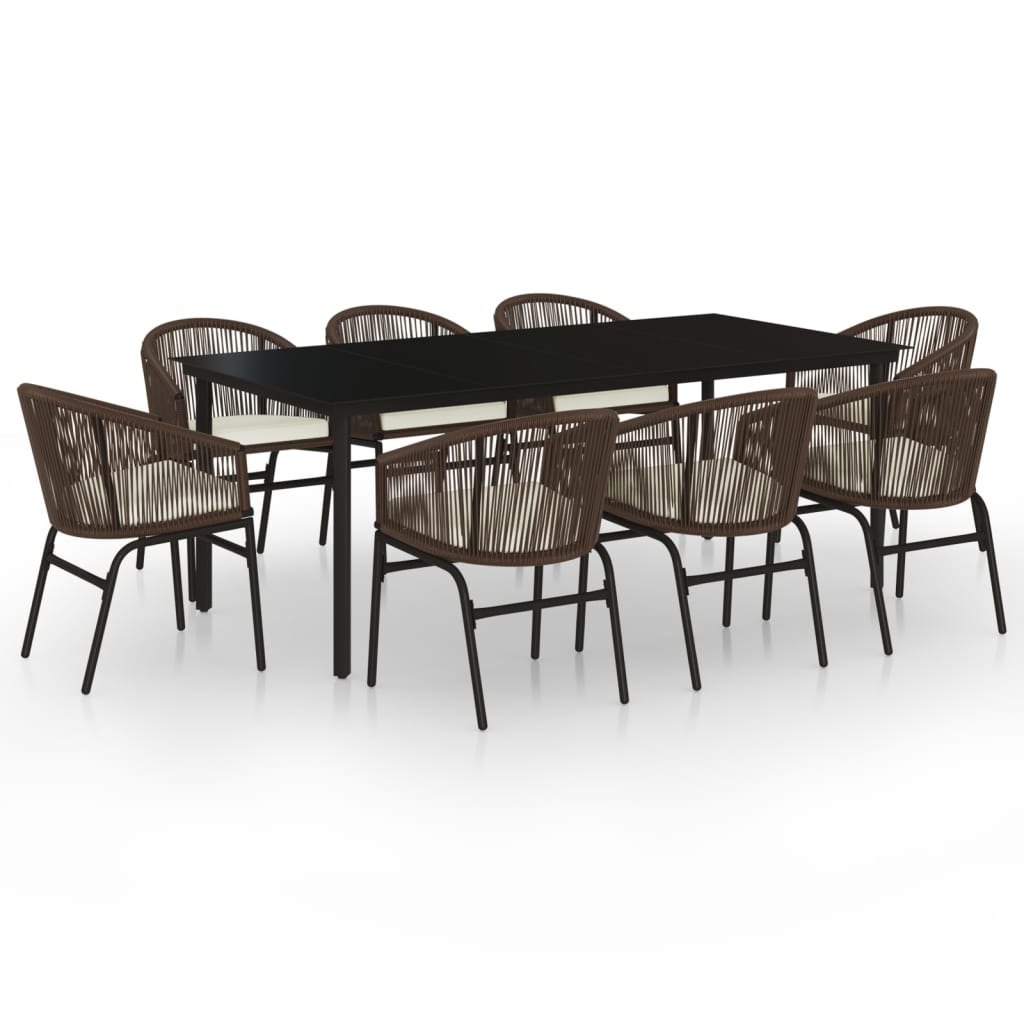 Set da Pranzo da Giardino 9 pz Marrone 3099232