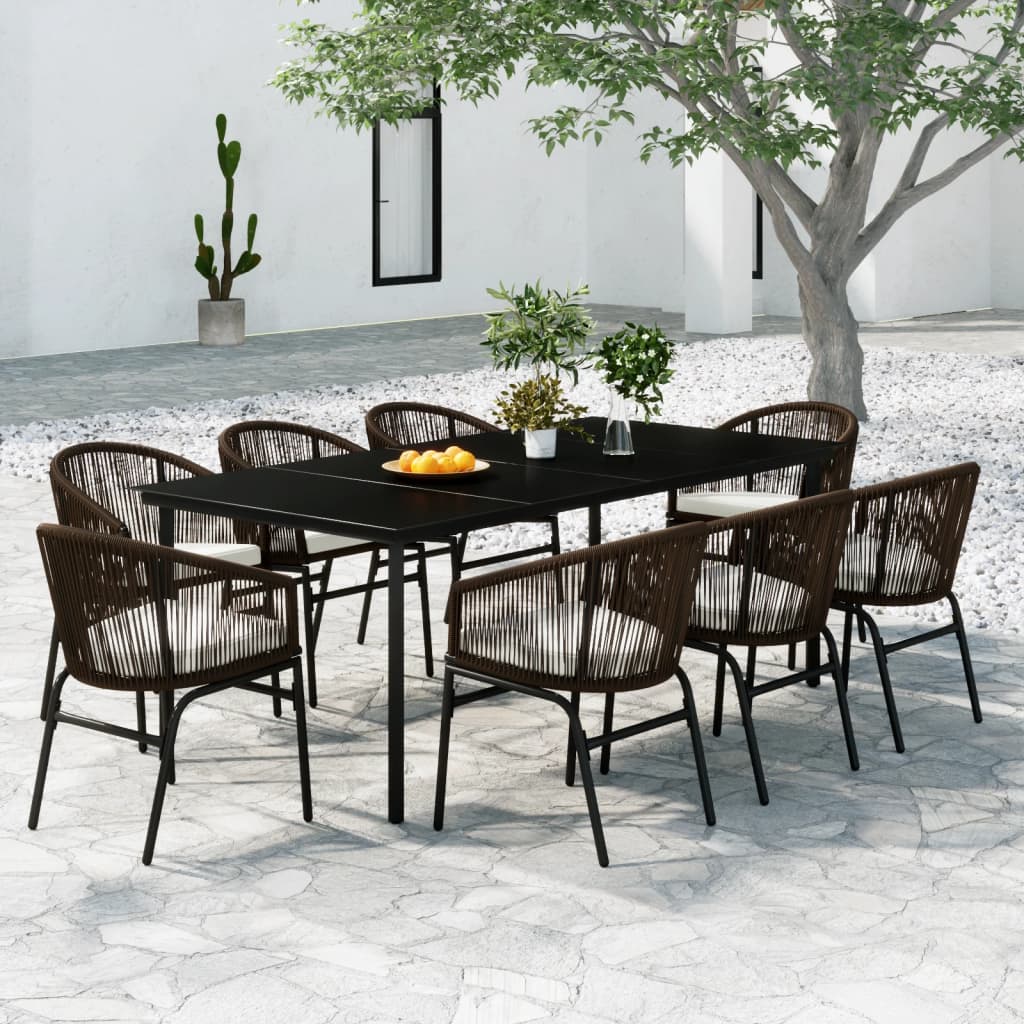Set da Pranzo da Giardino 9 pz Marrone 3099232