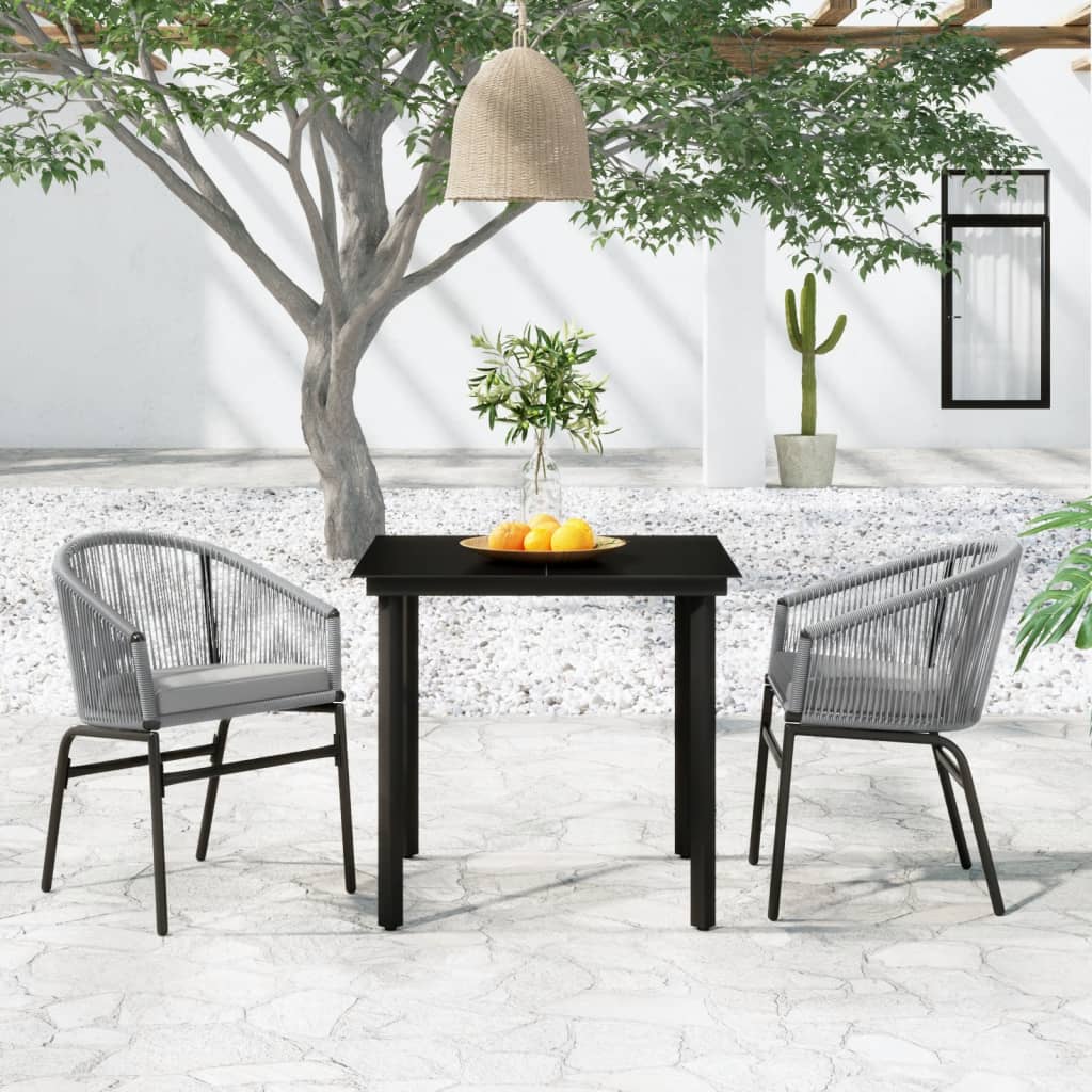 Set Mobili da Pranzo per Giardino 3 pz Grigio 3099233