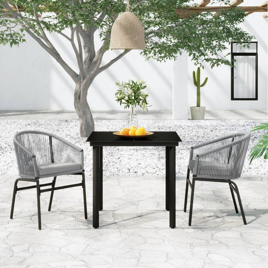 Set Mobili da Pranzo per Giardino 3 pz Grigio 3099233