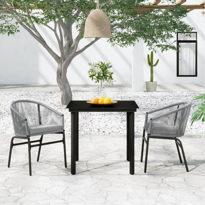 Set Mobili da Pranzo per Giardino 3 pz Grigio 3099233