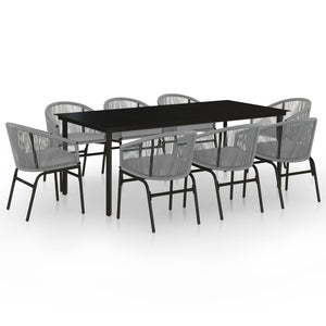 Set Mobili da Pranzo da Giardino 9 pz Antracite cod mxl 39402