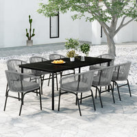 Set Mobili da Pranzo da Giardino 9 pz Antracite cod mxl 39402