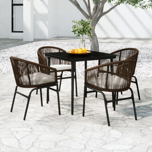 Set Mobili da Pranzo per Giardino 5 pz Marrone cod mxl 38733