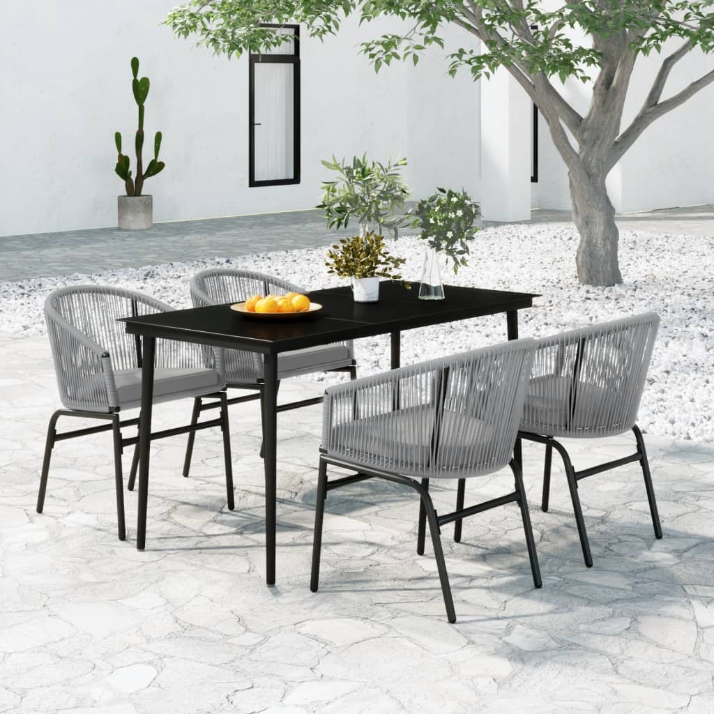 Set Mobili da Pranzo per Giardino 5 pz Antracite cod mxl 41219