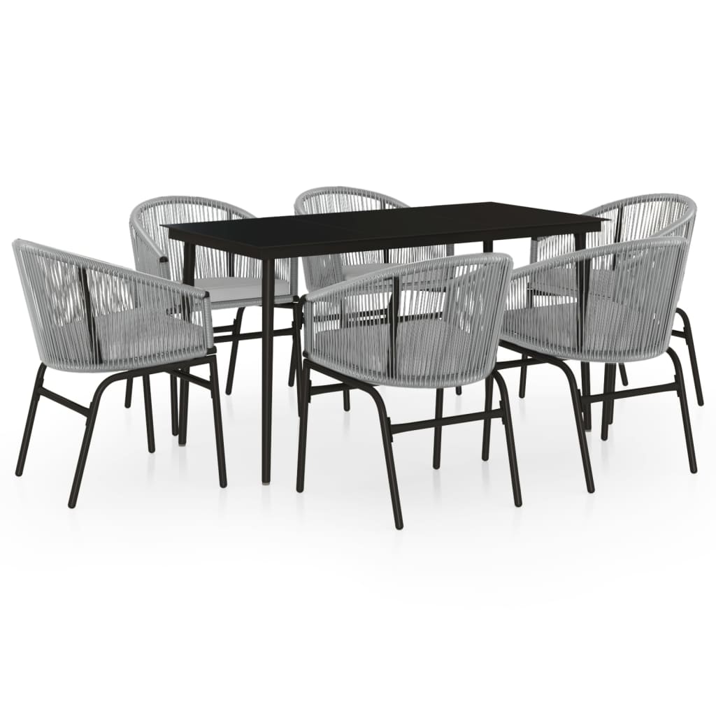 Set Mobili da Pranzo per Giardino 7 pz Antracite cod mxl 42924