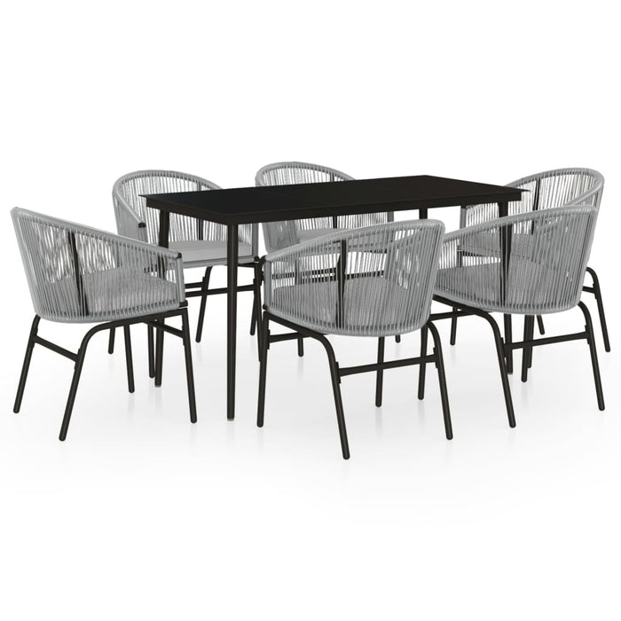 Set Mobili da Pranzo per Giardino 7 pz Antracite cod mxl 42924