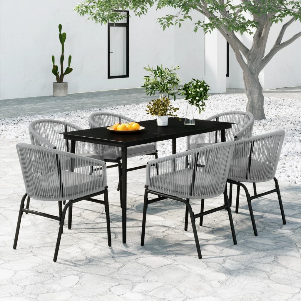 Set Mobili da Pranzo per Giardino 7 pz Antracite cod mxl 42924