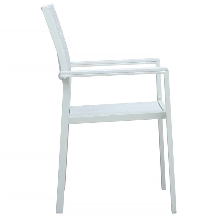 Set da pranzo da giardino 9 pezzi mobili da esterno bianchi 02_0014077