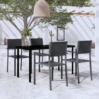 Set Mobili da Pranzo per Giardino 5 pz Nero cod mxl 34907