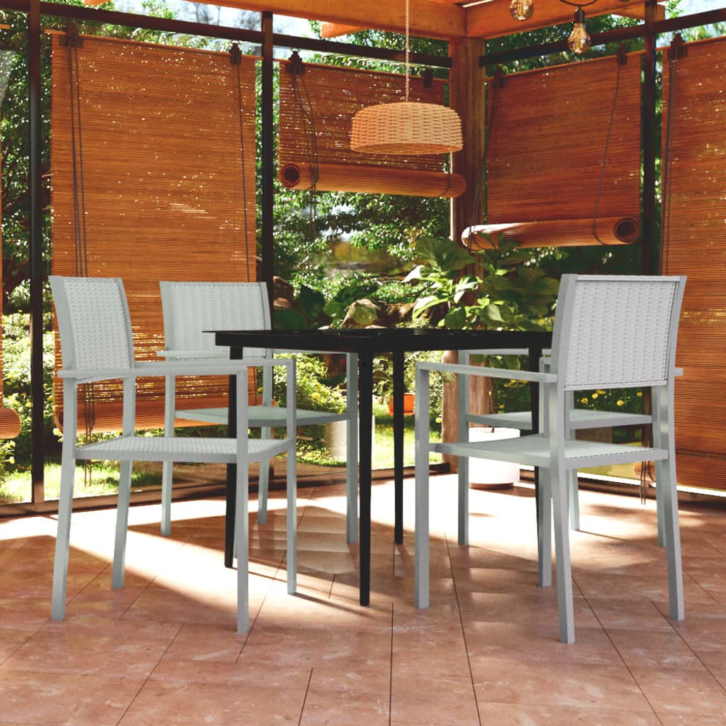 Set Mobili da Pranzo per Giardino 5 pz Bianco cod mxl 41009