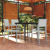 Set Mobili da Pranzo per Giardino 5 pz Bianco cod mxl 41009