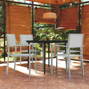 Set Mobili da Pranzo per Giardino 5 pz Bianco cod mxl 41009