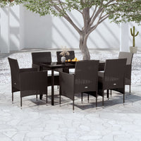 Set da Pranzo da Giardino 7 pz con Cuscini Nero cod mxl 48218