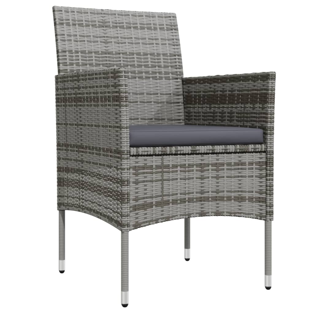 Set da Pranzo per Giardino 9 pz con Cuscini Grigio e Nero 3099292