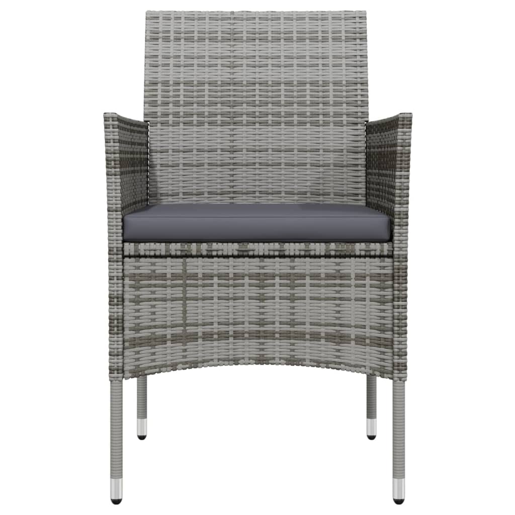 Set da Pranzo per Giardino 9 pz con Cuscini Grigio e Nero 3099292