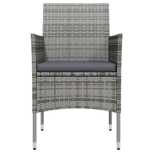 Set da Pranzo per Giardino 3 pz con Cuscini Grigio e Nero cod mxl 40956