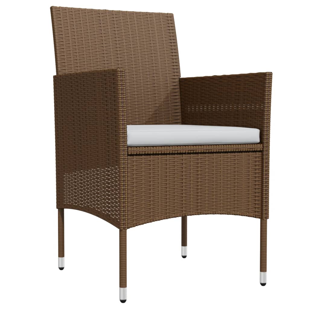 Set da Pranzo da Giardino Marrone e Nero 5 pz con Cuscini cod mxl 36966