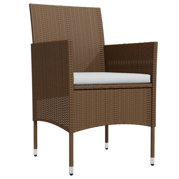 Cuscini per mobili da giardino per sala da pranzo 5 pezzi marrone/nero 02_0014618