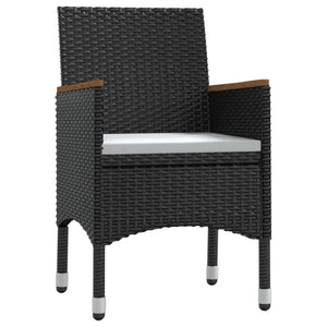 Set da Pranzo da Giardino 3 pz con Cuscini Nero 3099329