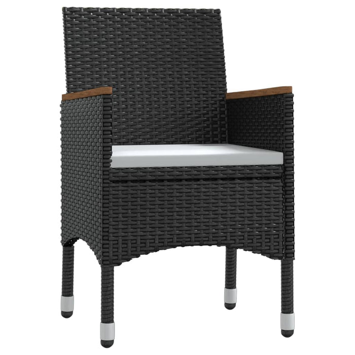 Set da Pranzo da Giardino 3 pz con Cuscini Nero 3099329