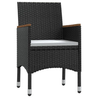 Set da Pranzo da Giardino 5 pz con Cuscini Nero 3099331