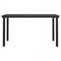 Set da Pranzo da Giardino 7 pz con Cuscini Nero cod mxl 42287