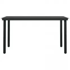 Set da Pranzo da Giardino 7 pz con Cuscini Nero cod mxl 42287